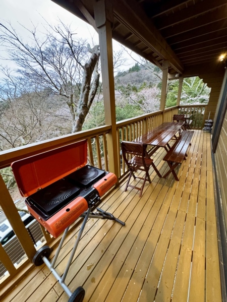 バーベキューグリル完備で大人数でも安心